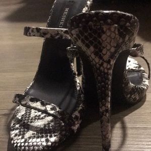 MESHKI Snake Skin Heels